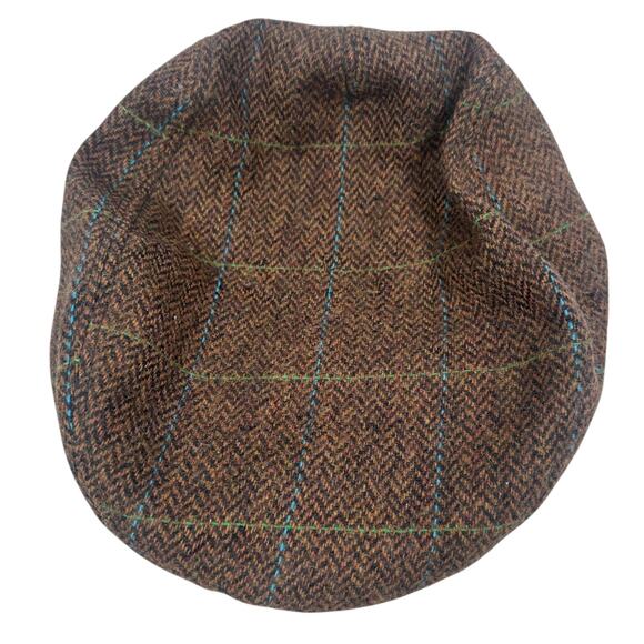 Vintage GAP Tweed Cabbie Driving Newsboy Walking Hat Men’s Medium Brown Wool Cap - Picture 5 of 8